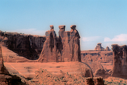 [Rock formation named Three Gossips.]